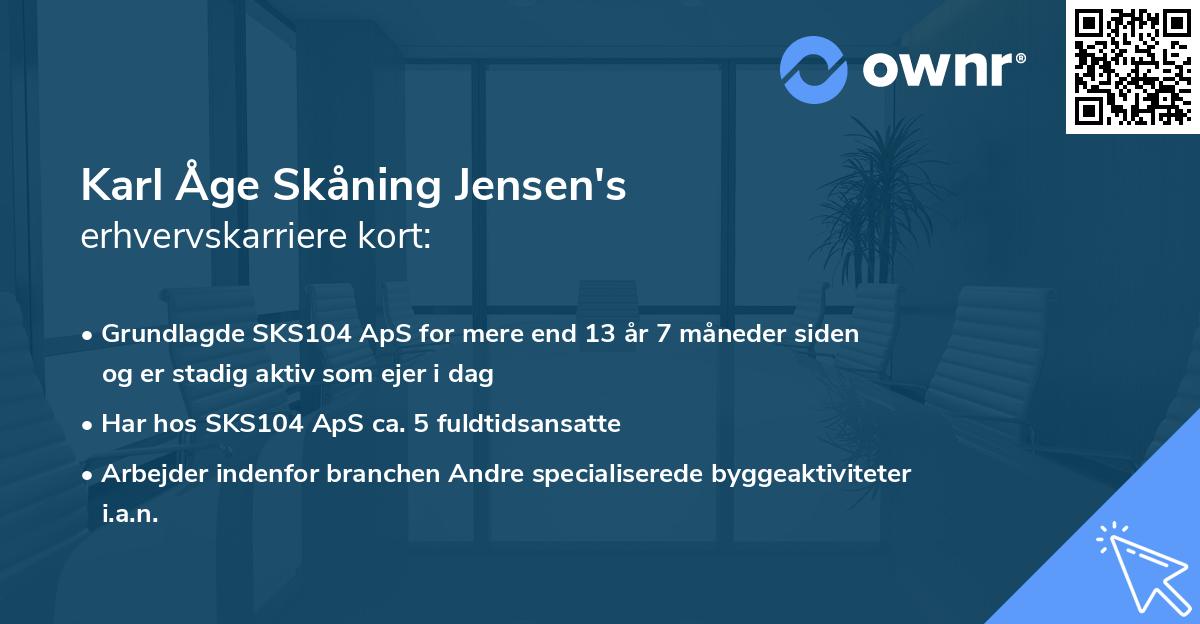 Karl Åge Skåning Jensen's erhvervskarriere kort