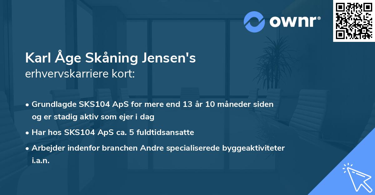 Karl Åge Skåning Jensen's erhvervskarriere kort