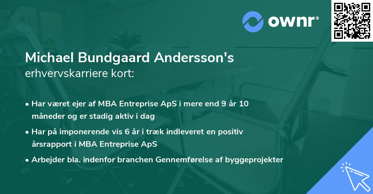 Michael Bundgaard Andersson's erhvervskarriere kort