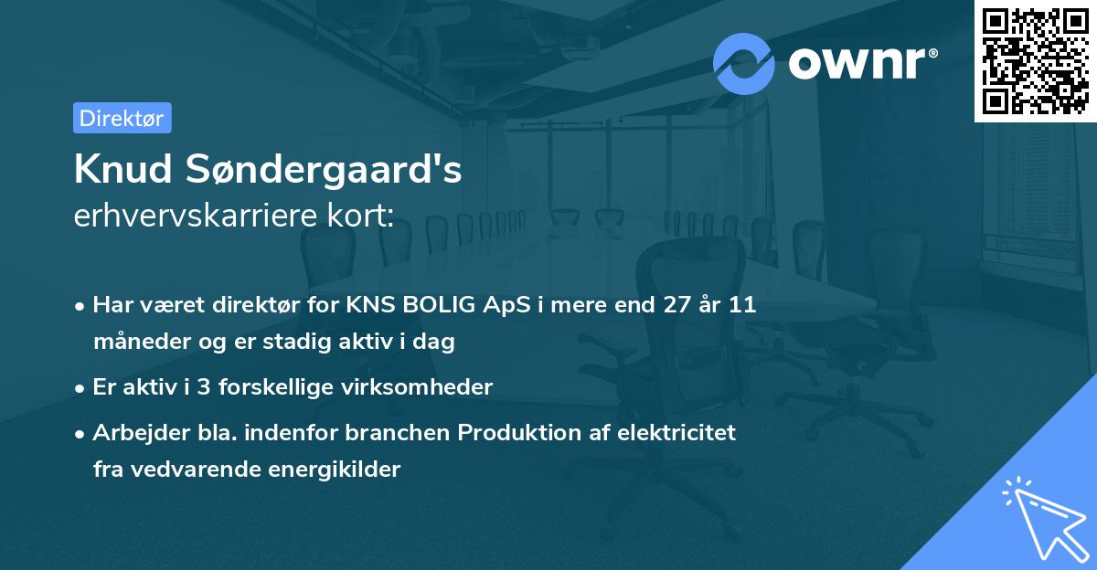 Knud Søndergaard's erhvervskarriere kort