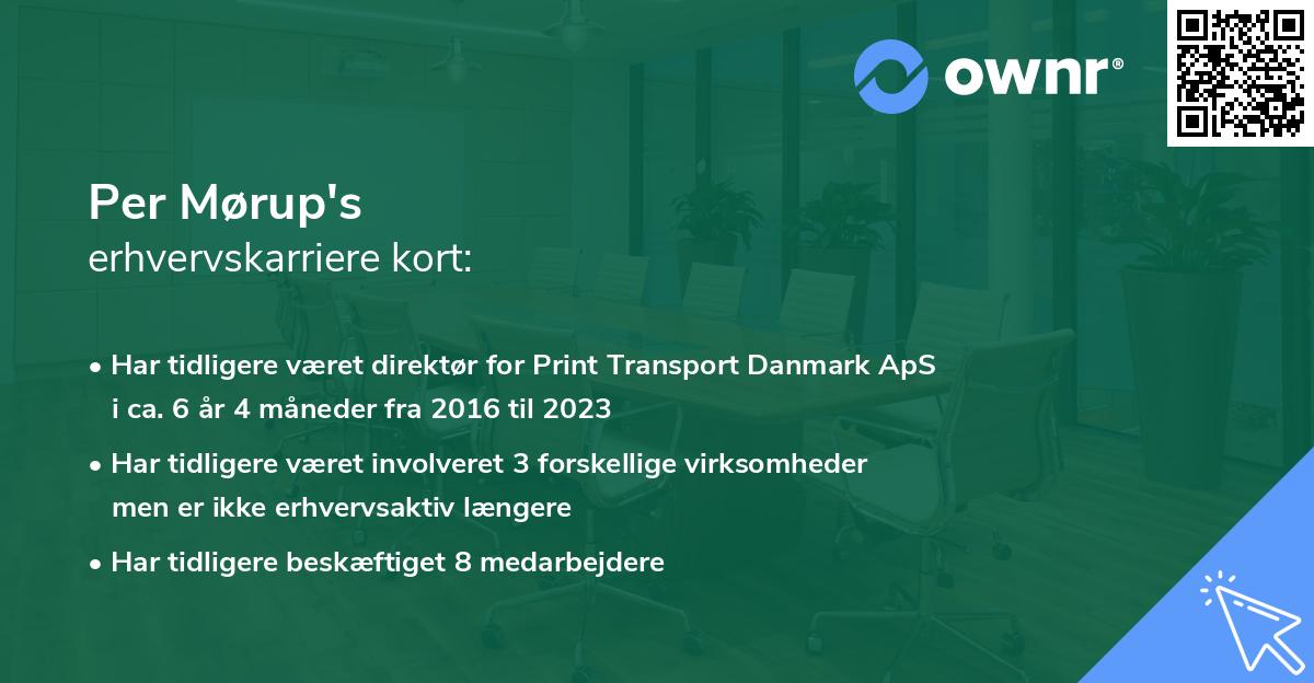 Per Mørup's erhvervskarriere kort