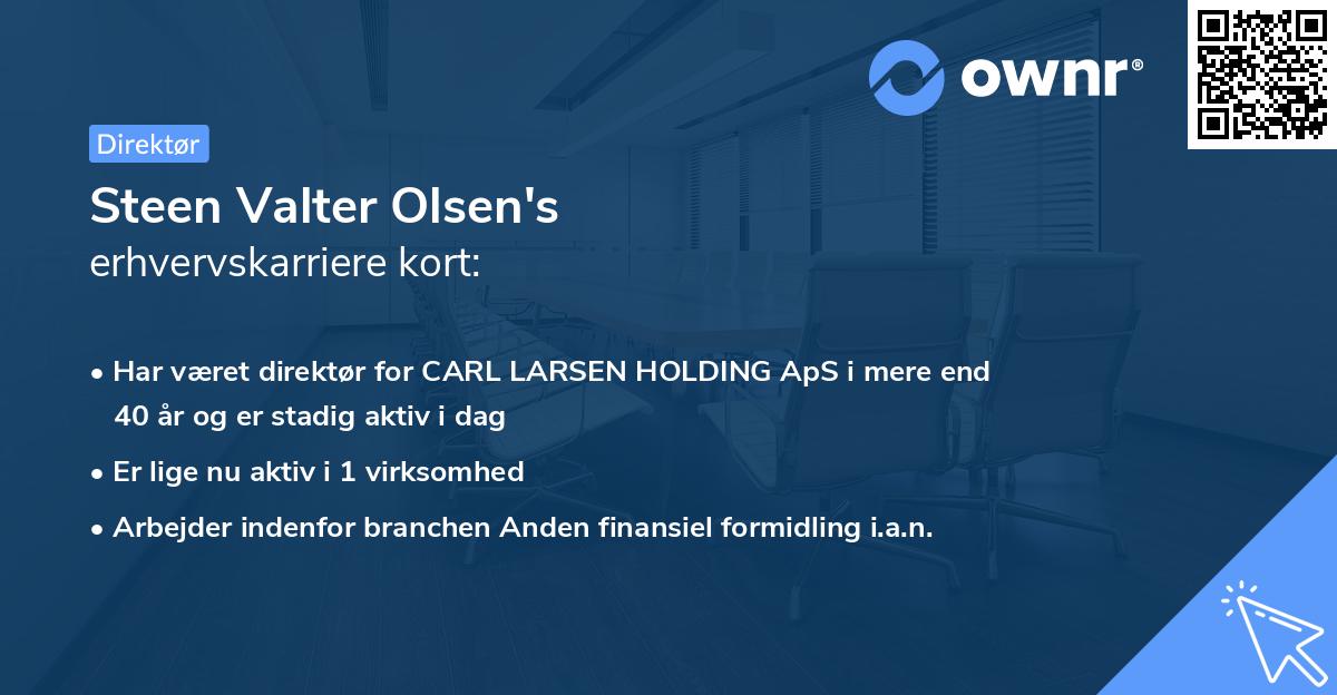 Steen Valter Olsen's erhvervskarriere kort