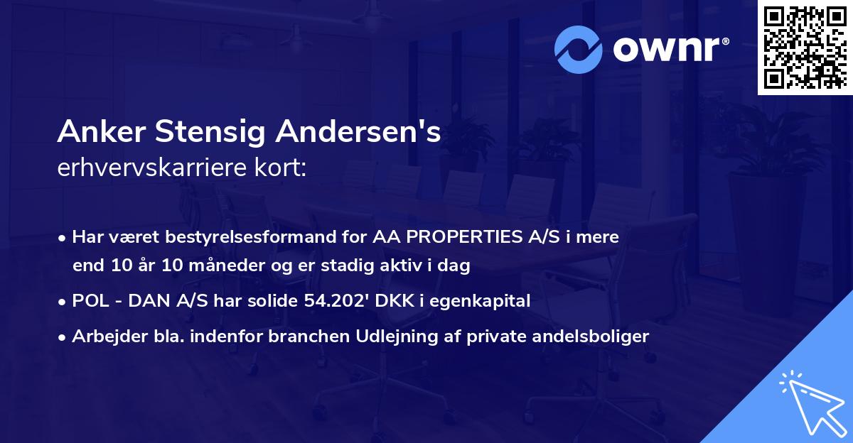 Anker Stensig Andersen's erhvervskarriere kort