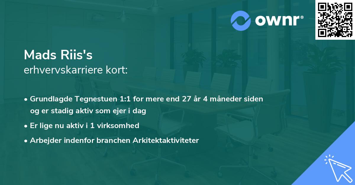 Mads Riis's erhvervskarriere kort