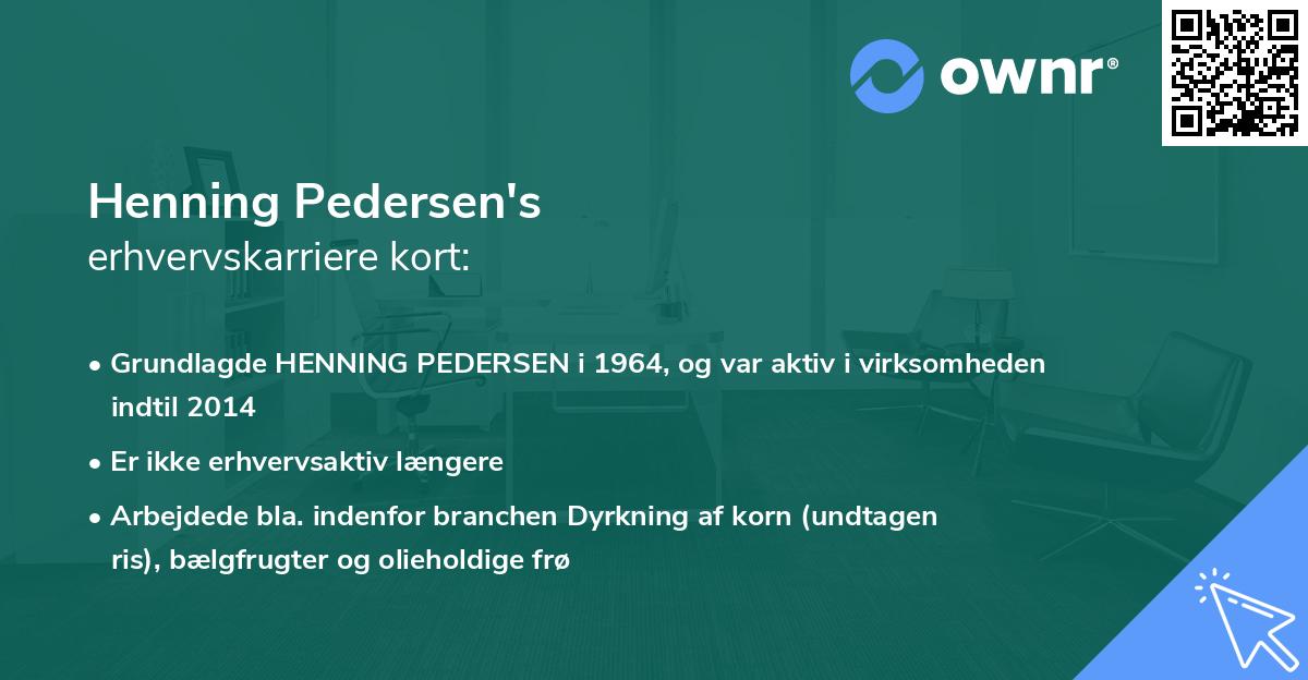 Henning Pedersen's erhvervskarriere kort