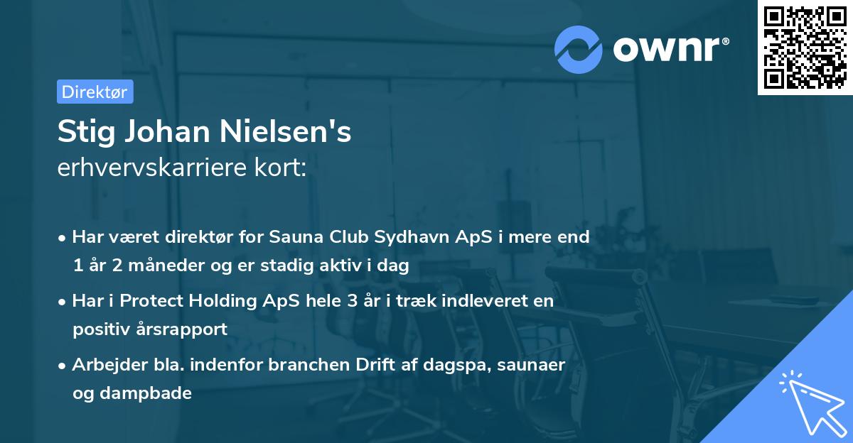 Stig Johan Nielsen's erhvervskarriere kort