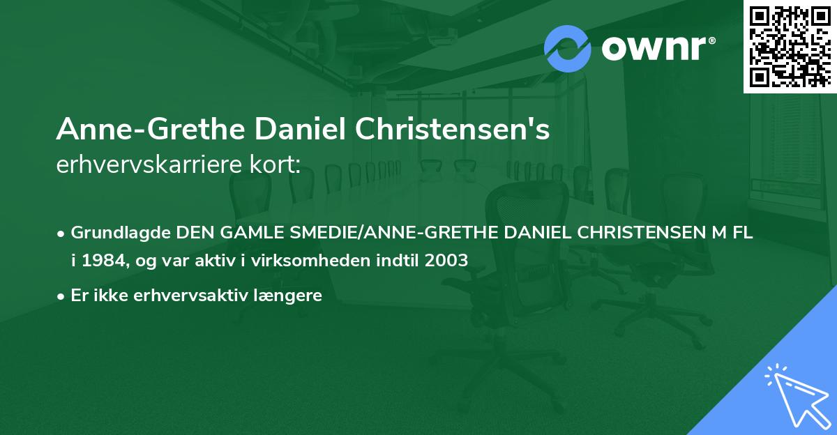 Anne-Grethe Daniel Christensen's erhvervskarriere kort