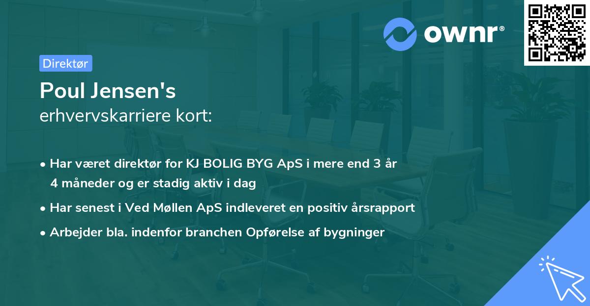 Poul Jensen's erhvervskarriere kort