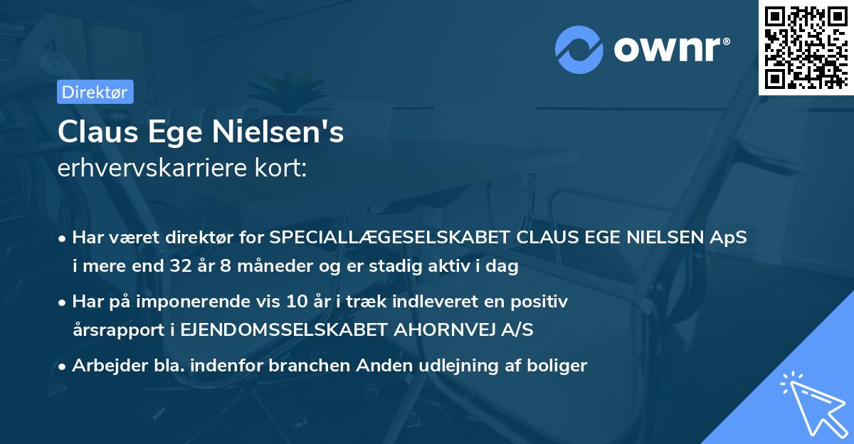 Claus Ege Nielsen's erhvervskarriere kort