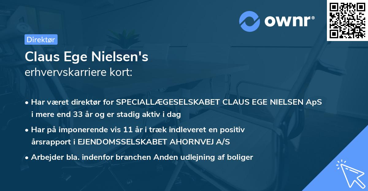 Claus Ege Nielsen's erhvervskarriere kort