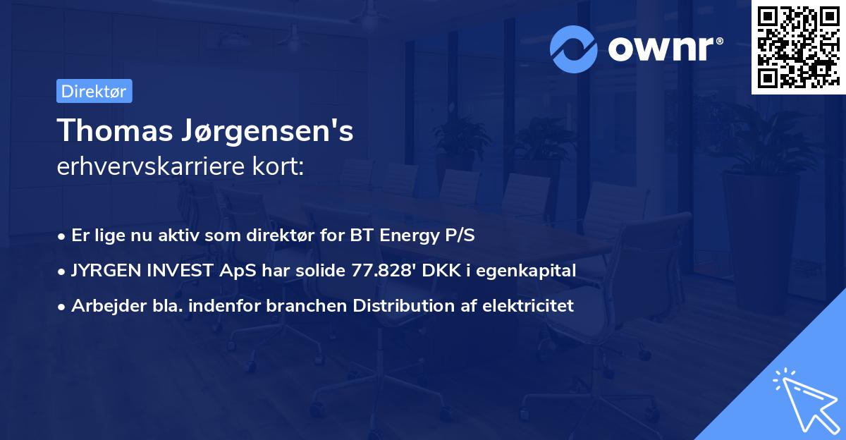 Thomas Jørgensen's erhvervskarriere kort
