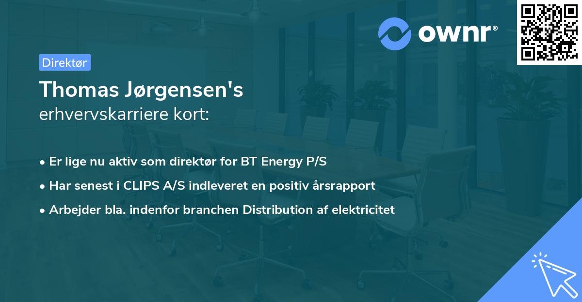 Thomas Jørgensen's erhvervskarriere kort