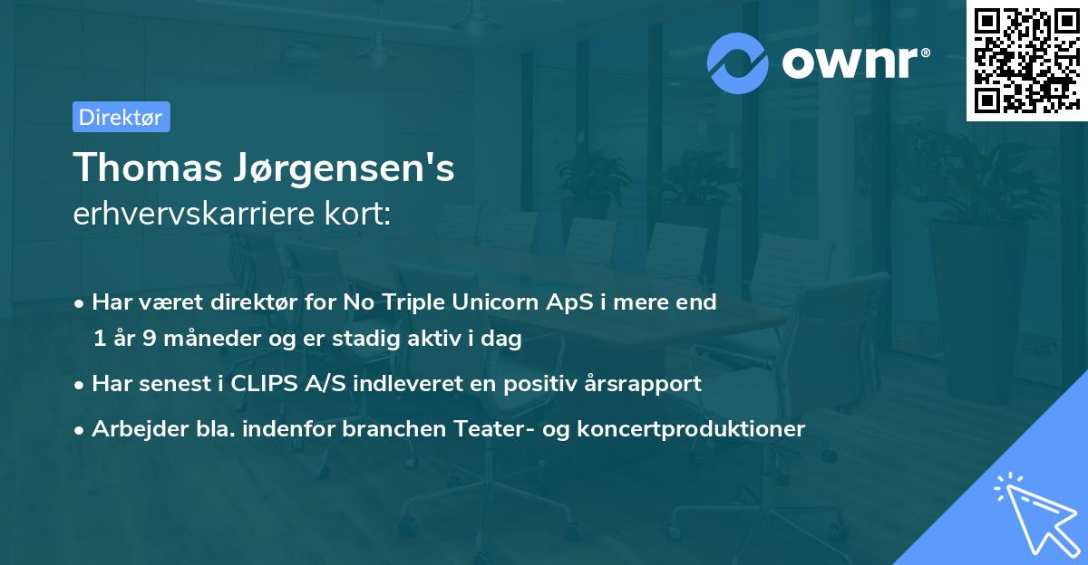 Thomas Jørgensen's erhvervskarriere kort
