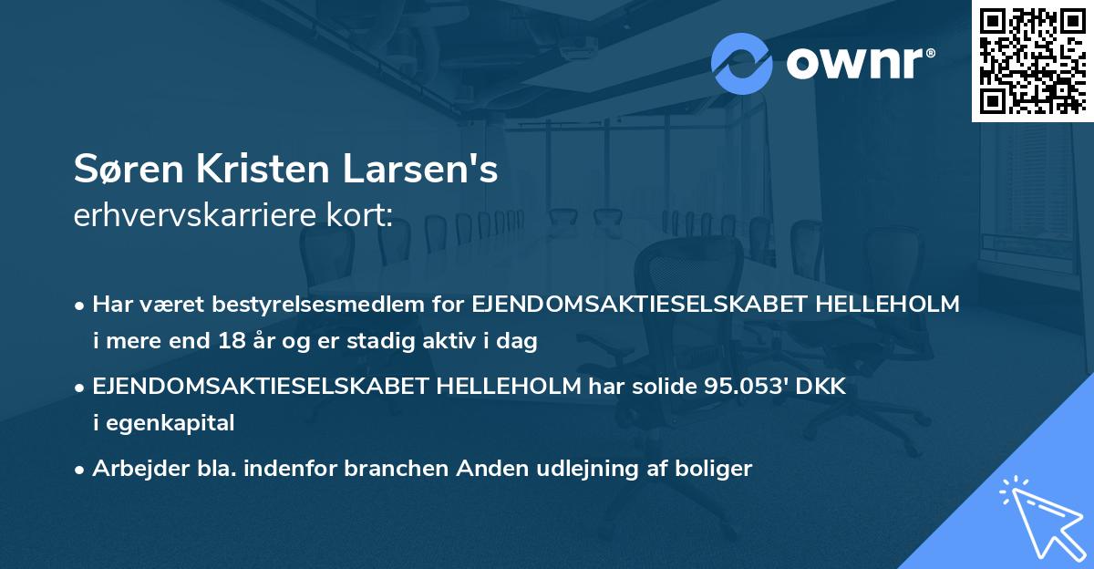 Søren Kristen Larsen's erhvervskarriere kort