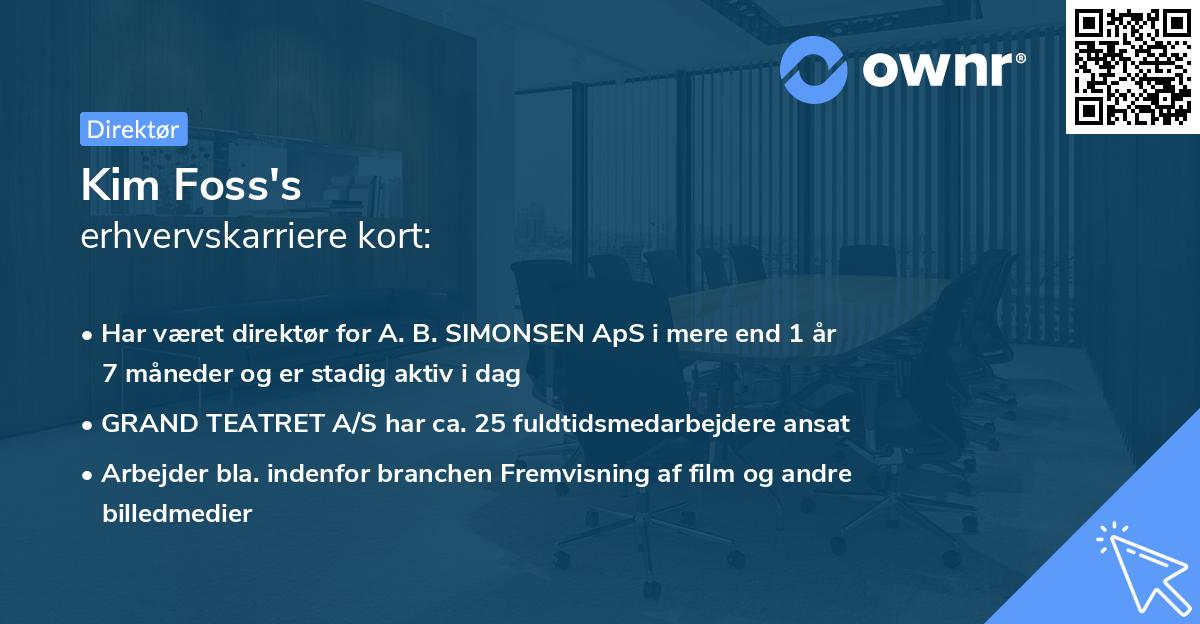 Kim Foss's erhvervskarriere kort