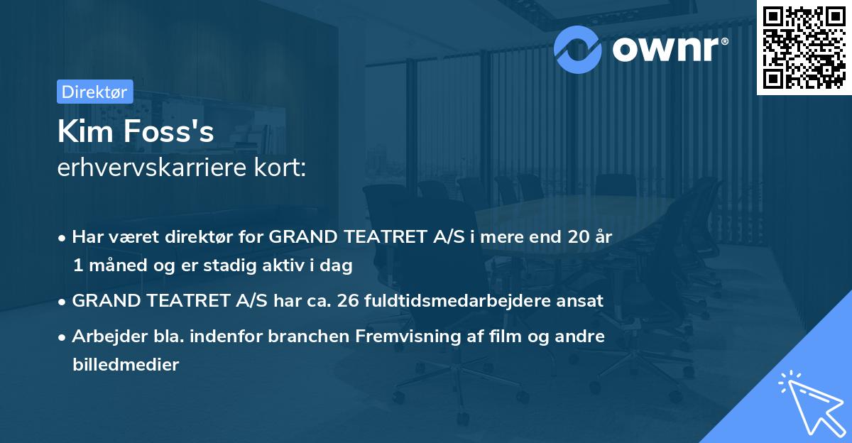 Kim Foss's erhvervskarriere kort