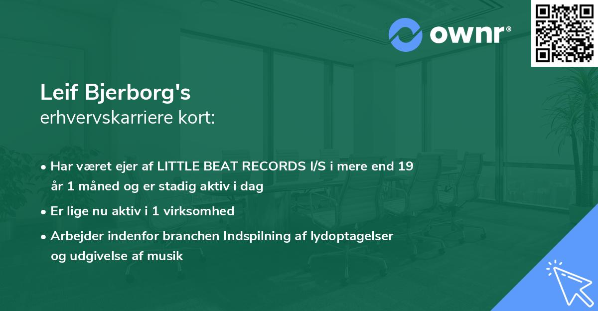 Leif Bjerborg's erhvervskarriere kort