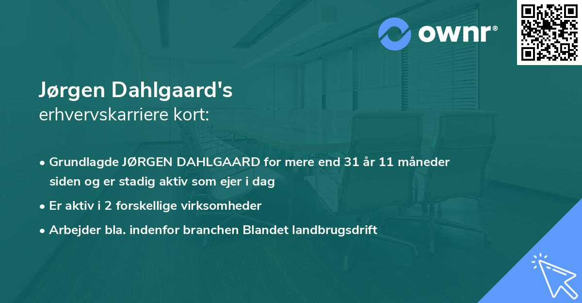 Jørgen Dahlgaard's erhvervskarriere kort