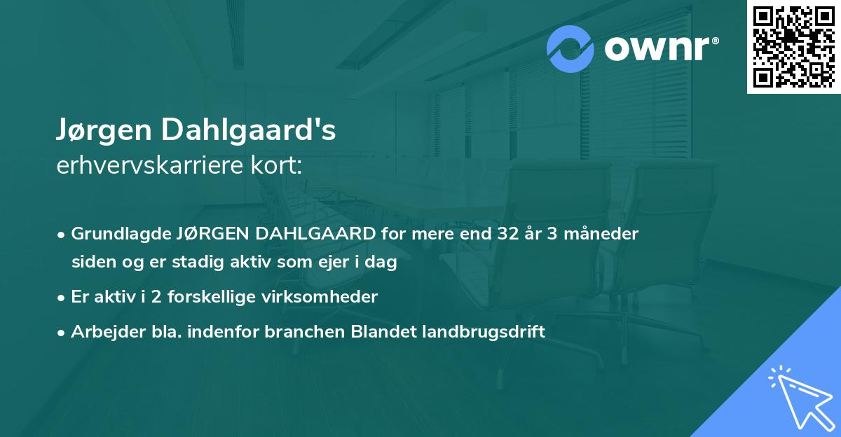 Jørgen Dahlgaard's erhvervskarriere kort