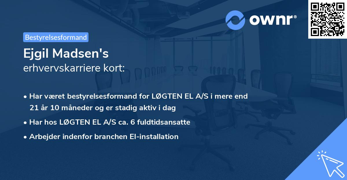 Ejgil Madsen's erhvervskarriere kort