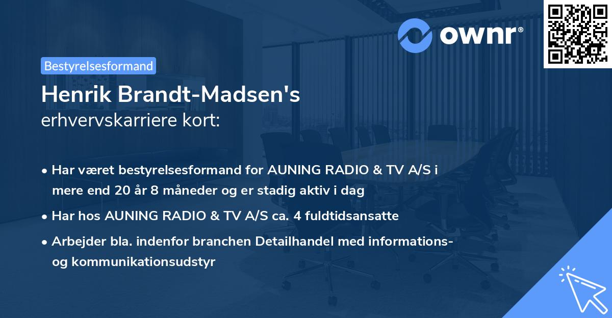 Henrik Brandt-Madsen's erhvervskarriere kort