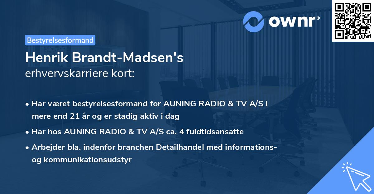Henrik Brandt-Madsen's erhvervskarriere kort
