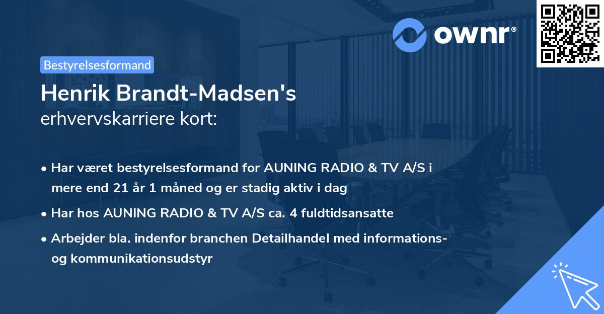 Henrik Brandt-Madsen's erhvervskarriere kort