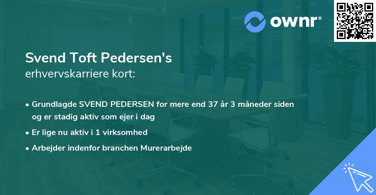 Svend Toft Pedersen's erhvervskarriere kort