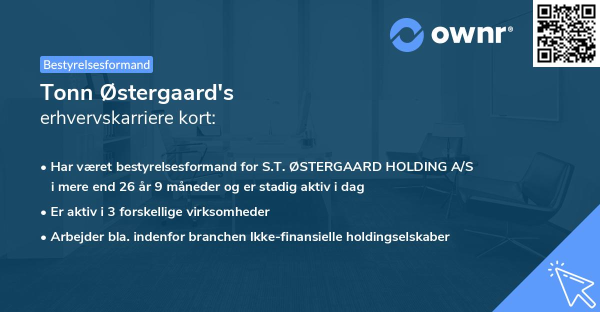 Tonn Østergaard's erhvervskarriere kort