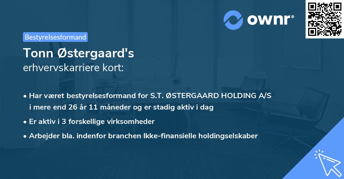 Tonn Østergaard's erhvervskarriere kort