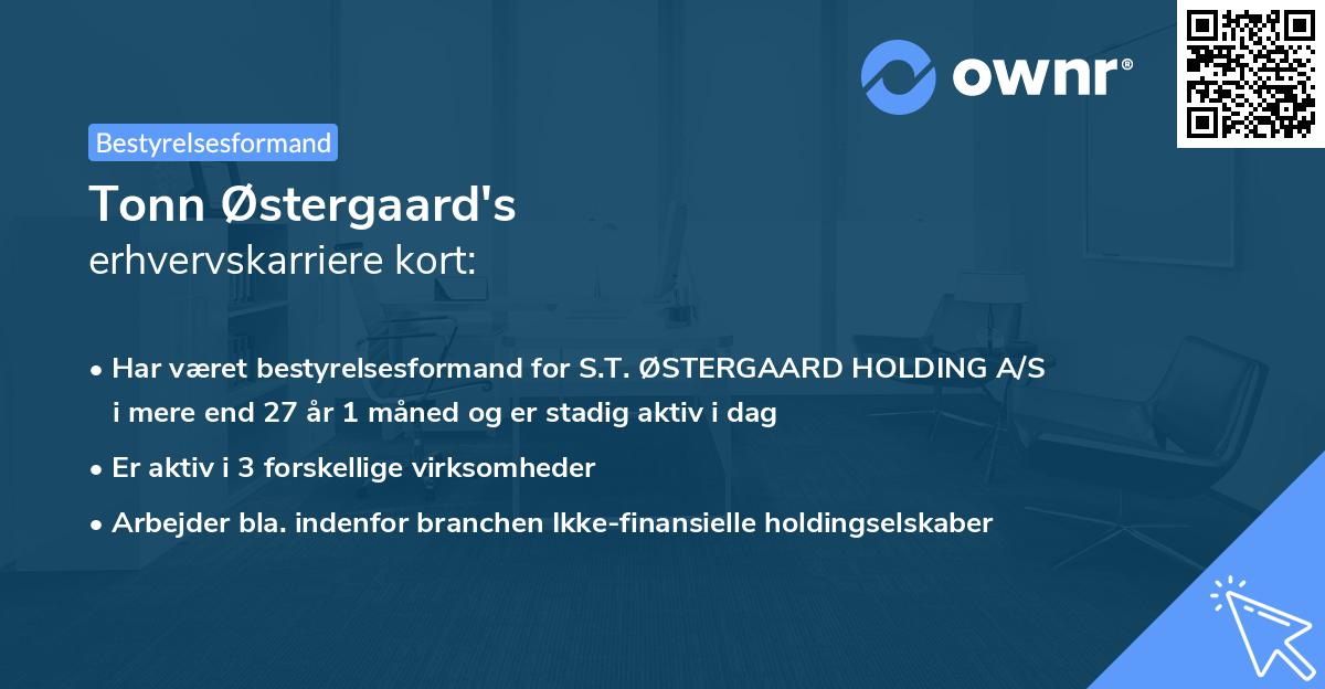 Tonn Østergaard's erhvervskarriere kort
