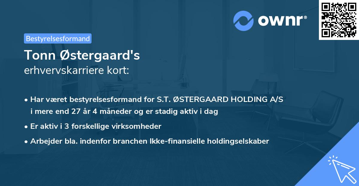 Tonn Østergaard's erhvervskarriere kort