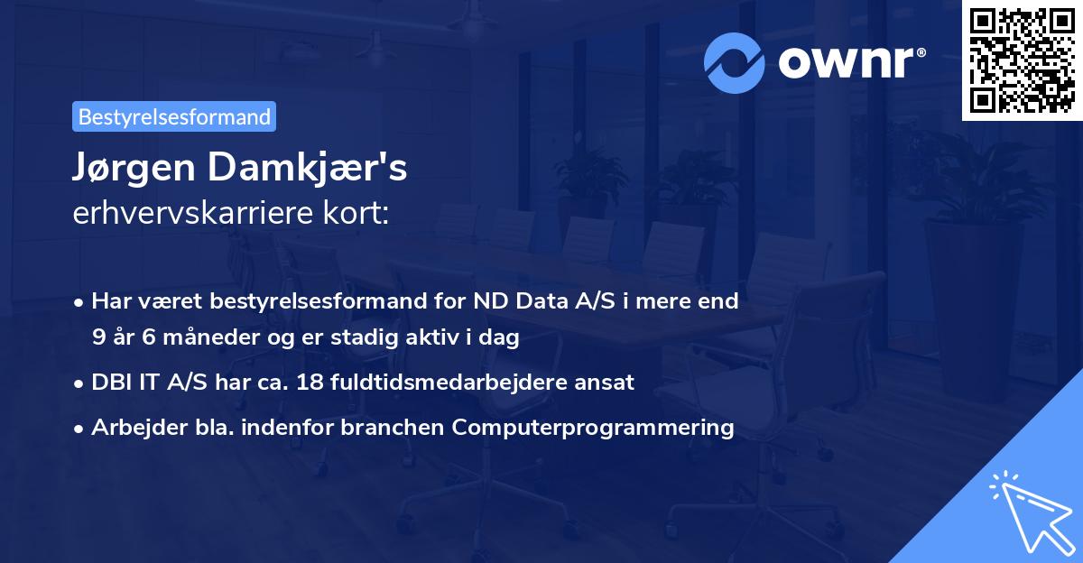 Jørgen Damkjær's erhvervskarriere kort