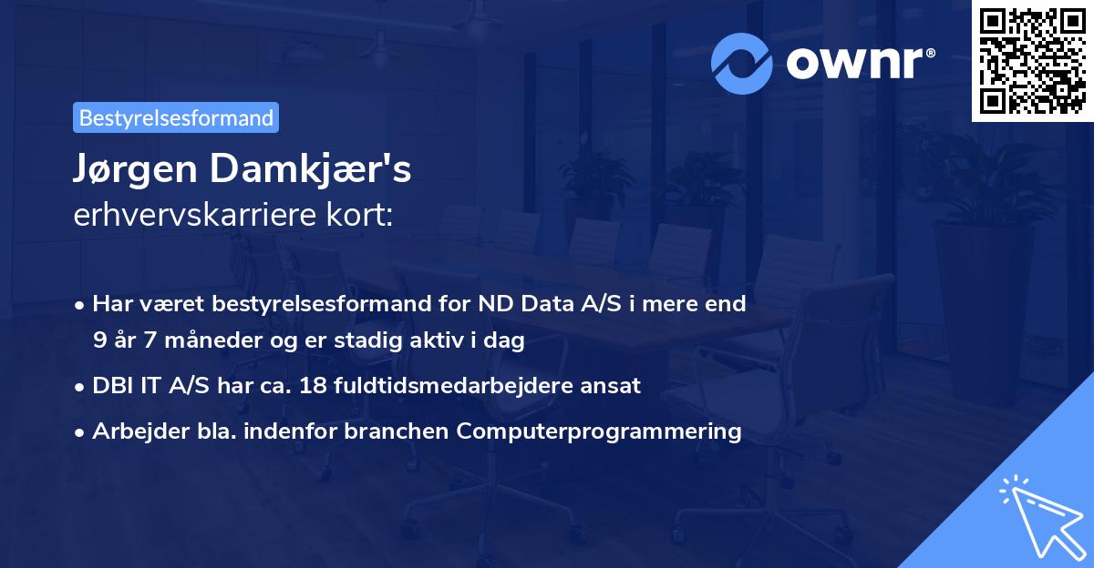 Jørgen Damkjær's erhvervskarriere kort