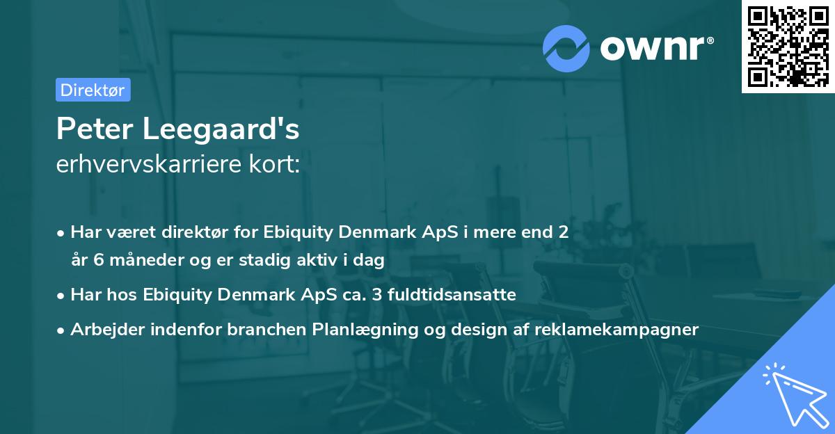 Peter Leegaard's erhvervskarriere kort