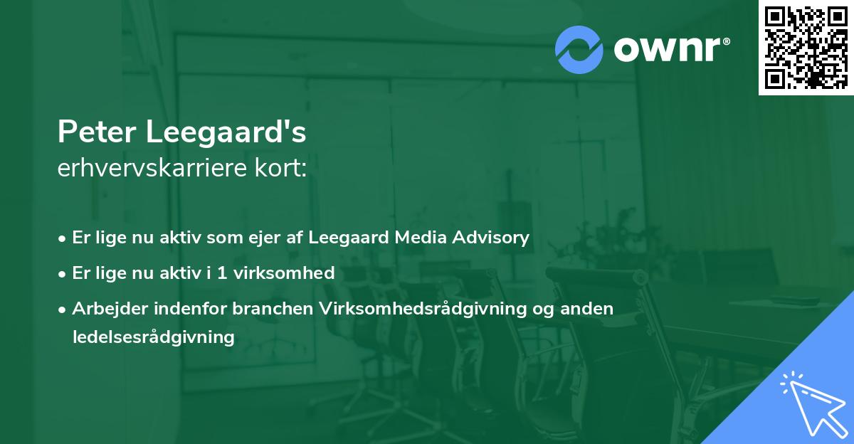 Peter Leegaard's erhvervskarriere kort