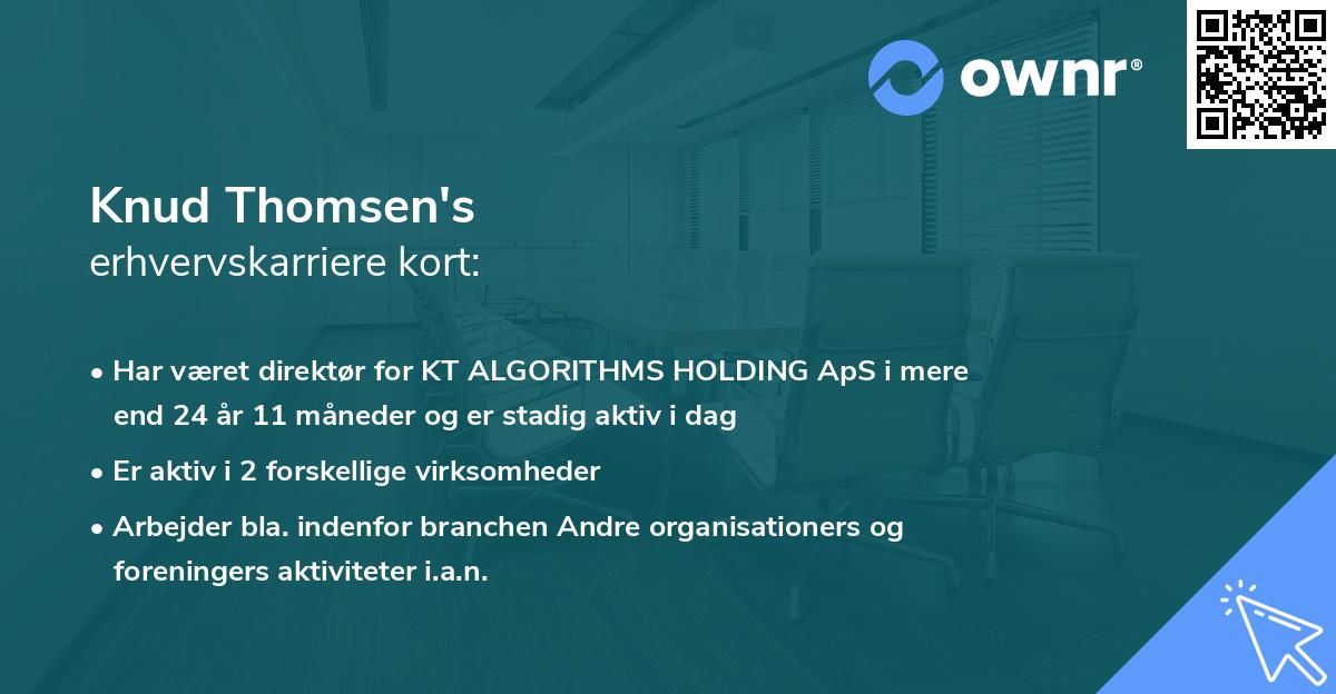 Knud Thomsen's erhvervskarriere kort