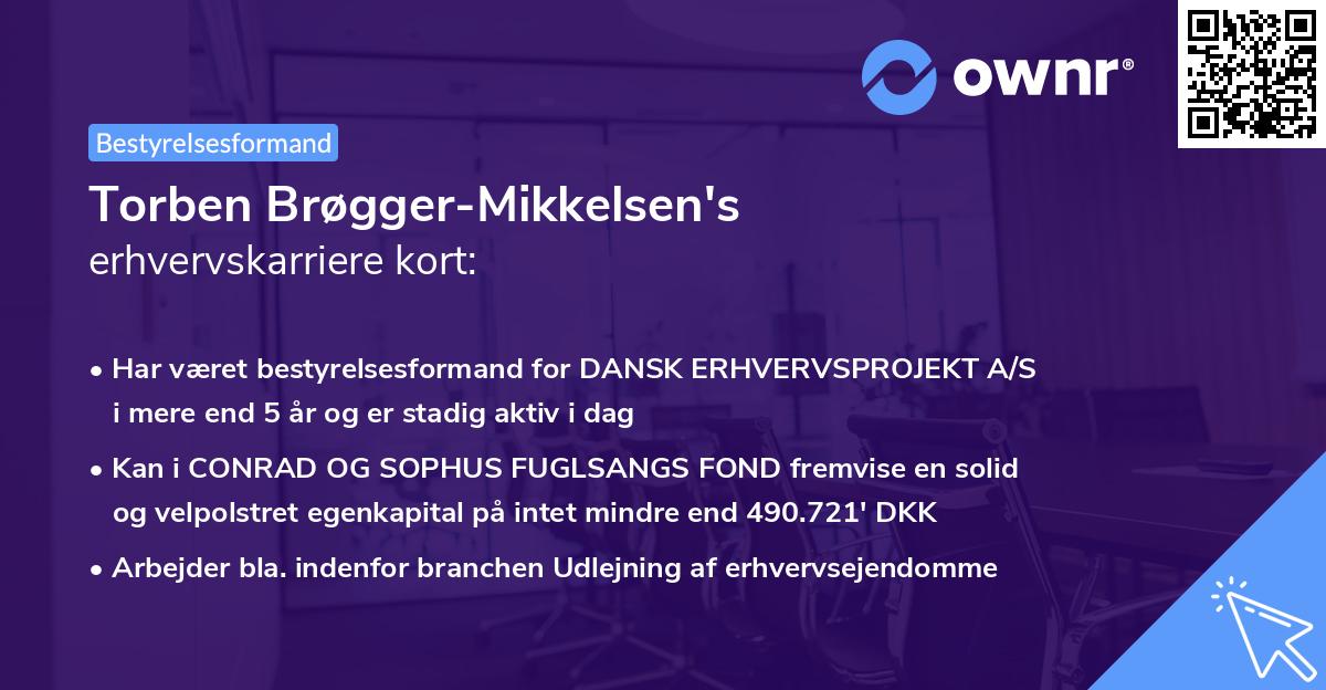 Torben Brøgger-Mikkelsen's erhvervskarriere kort