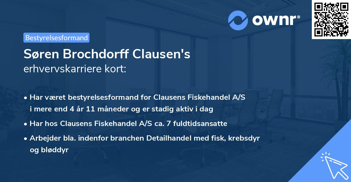 Søren Brochdorff Clausen's erhvervskarriere kort