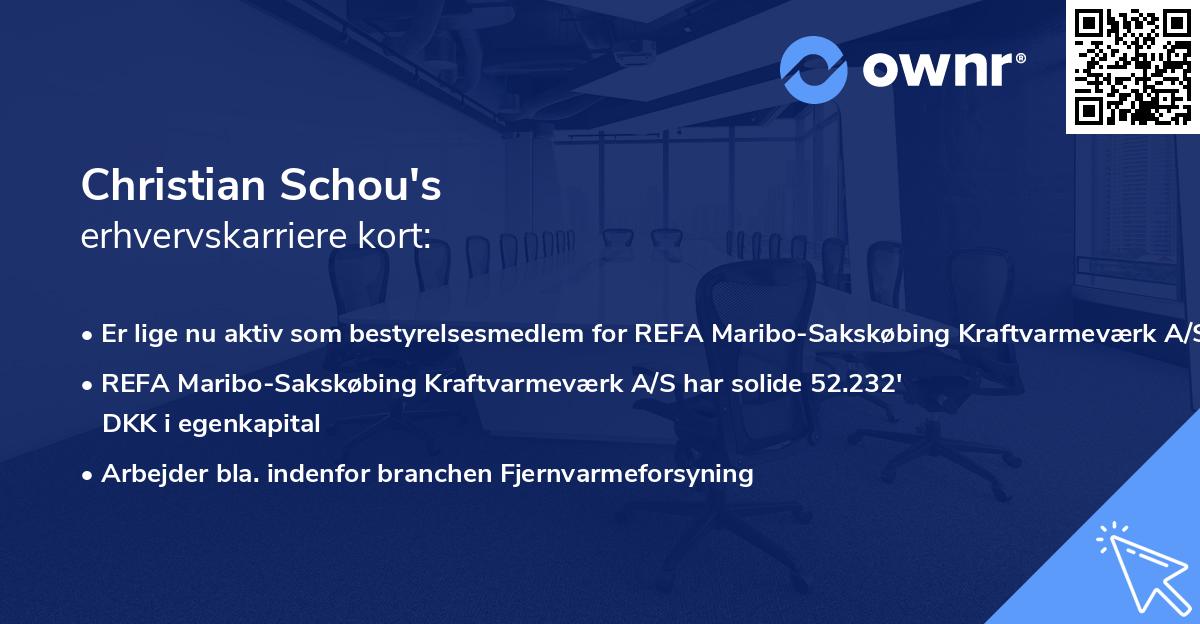 Christian Schou's erhvervskarriere kort