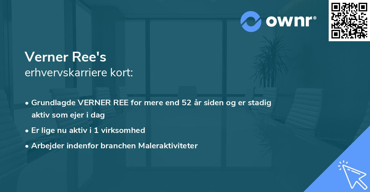 Verner Ree's erhvervskarriere kort