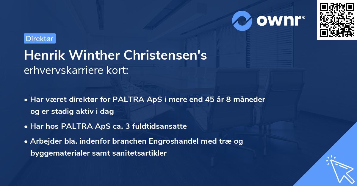Henrik Winther Christensen's erhvervskarriere kort