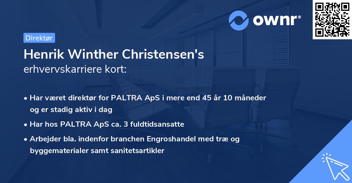 Henrik Winther Christensen's erhvervskarriere kort
