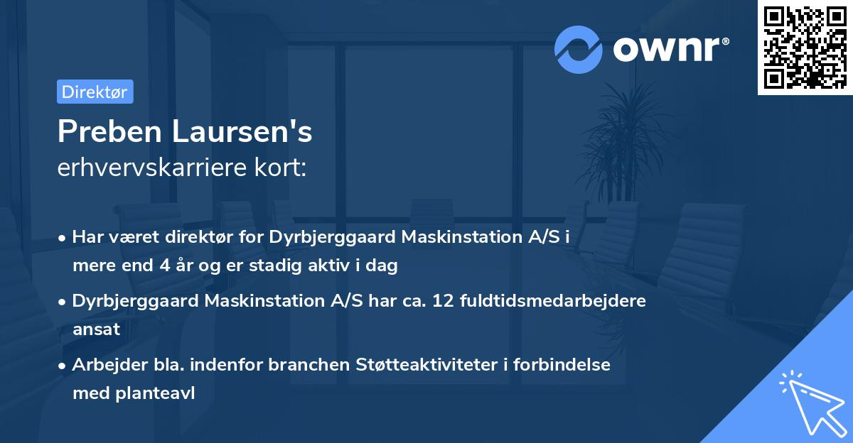 Preben Laursen's erhvervskarriere kort