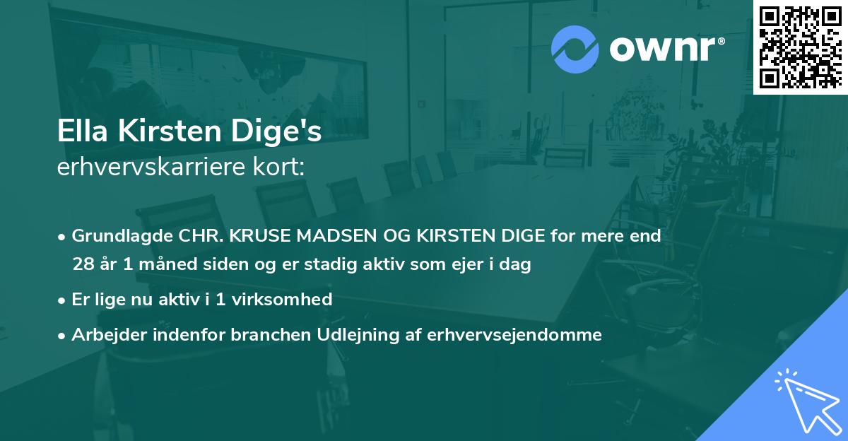 Ella Kirsten Dige's erhvervskarriere kort