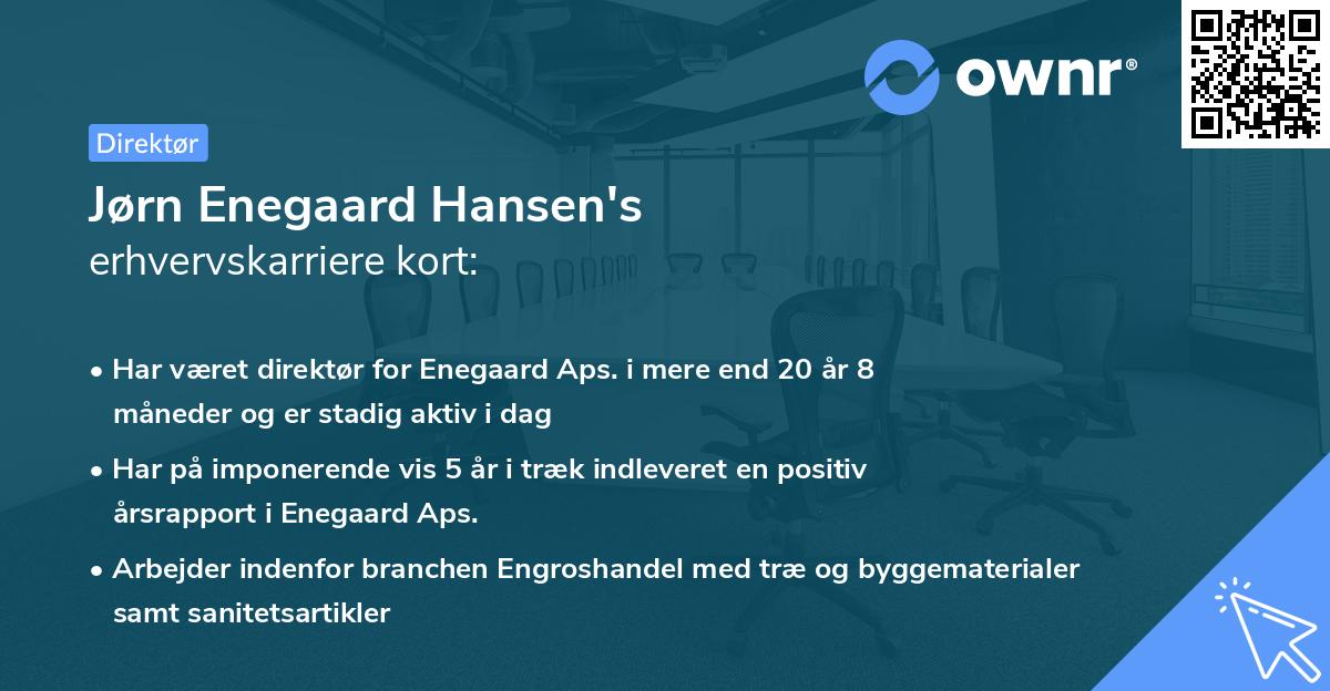 Jørn Enegaard Hansen's erhvervskarriere kort