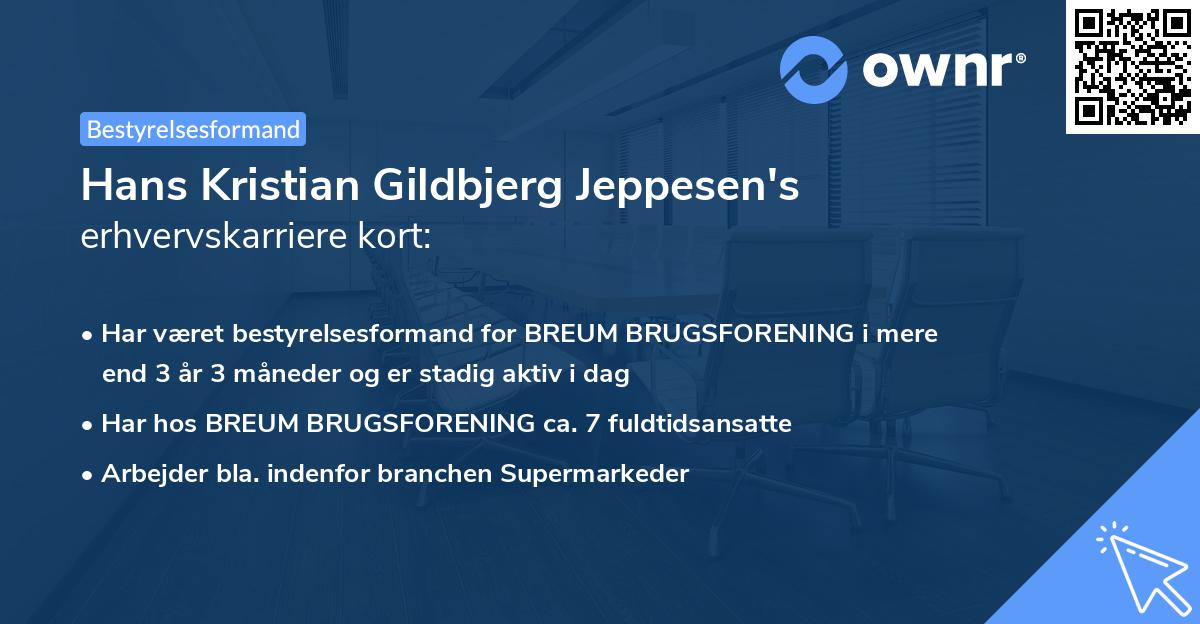 Hans Kristian Gildbjerg Jeppesen's erhvervskarriere kort