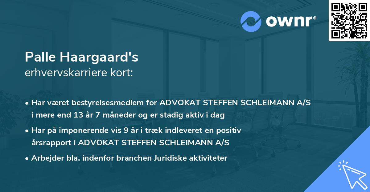 Palle Haargaard's erhvervskarriere kort