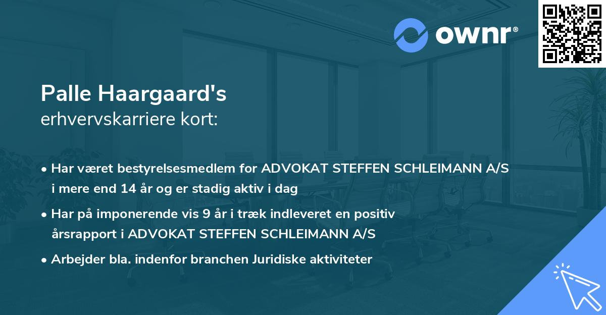 Palle Haargaard's erhvervskarriere kort