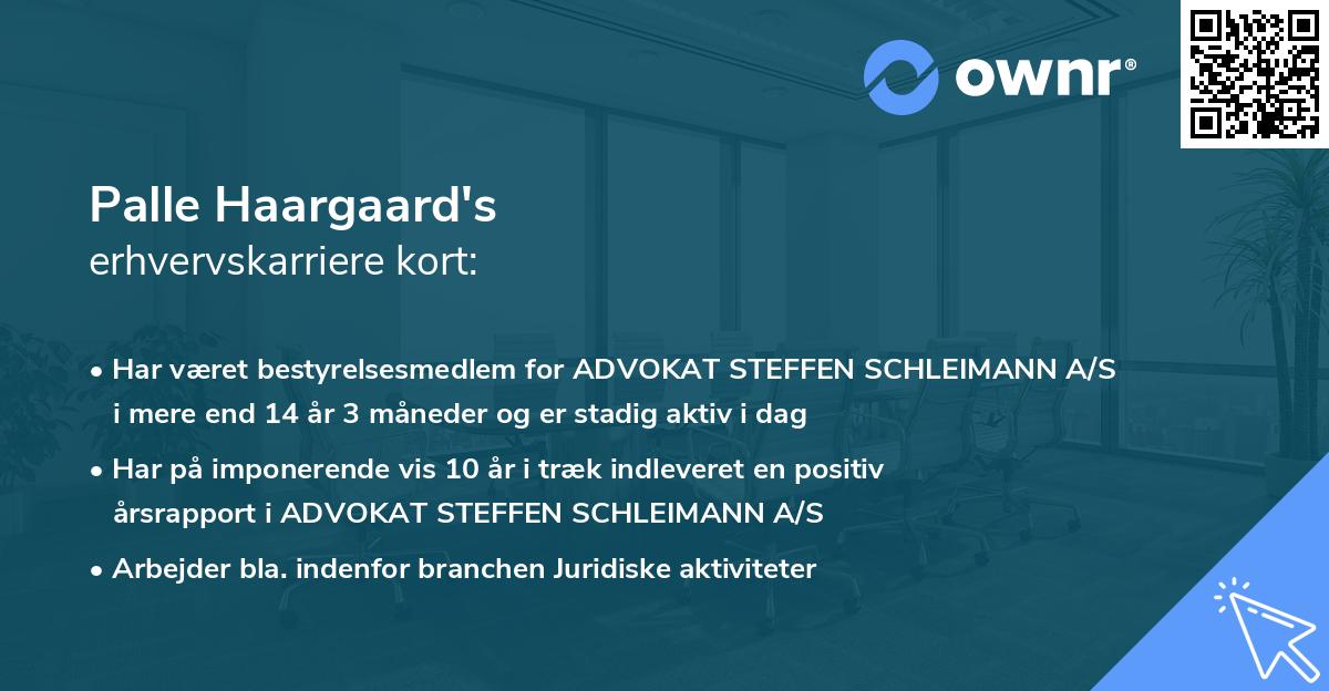 Palle Haargaard's erhvervskarriere kort